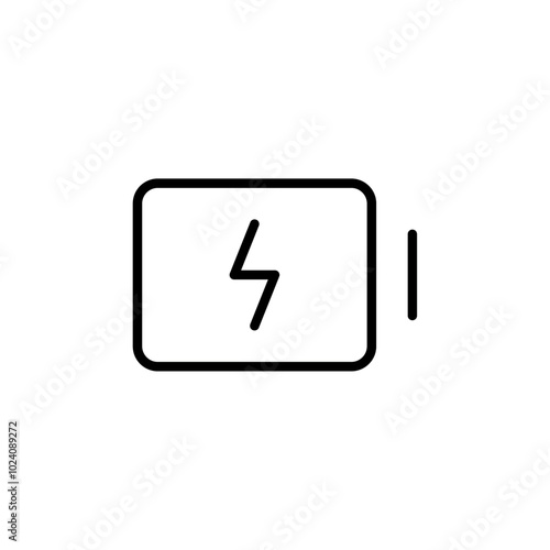 Charging battery icon Outline vector for web ui