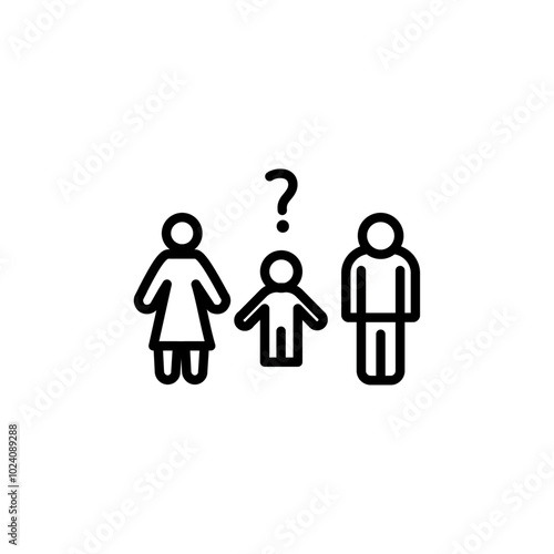 Child custody icon Outline vector for web ui