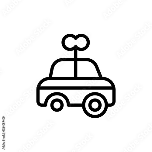 Clockwork car toy icon Outline vector for web ui