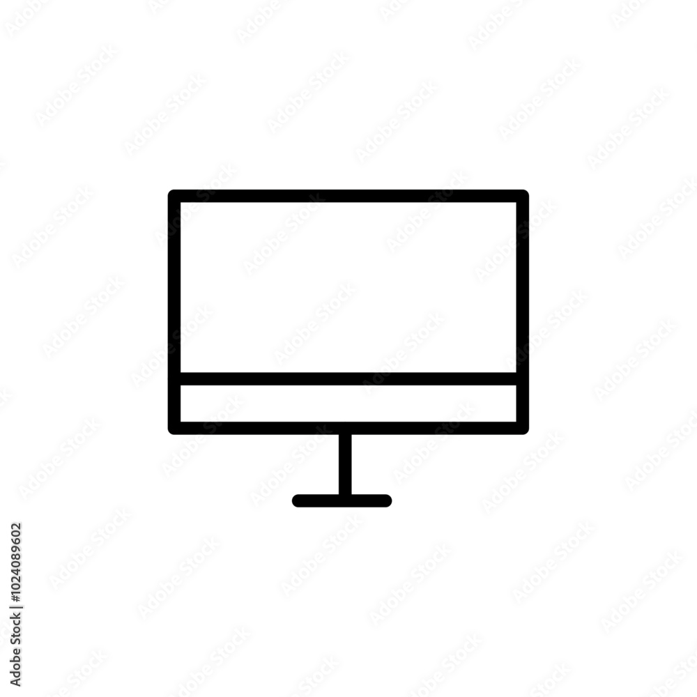 Computer monitor icon Outline vector for web ui Computer monitor icon Outline vector for web ui