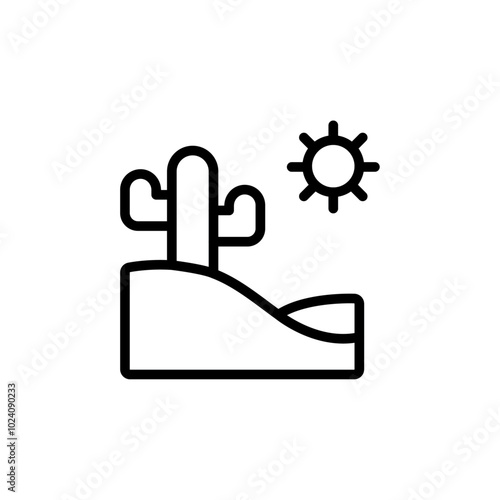 Desert cactus icon Outline vector for web ui