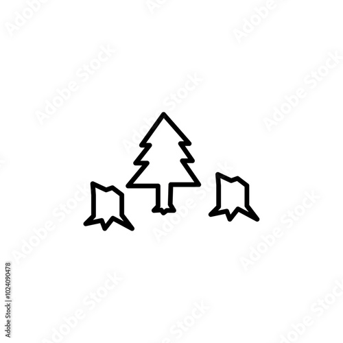 Destruction of forests icon Outline vector for web ui