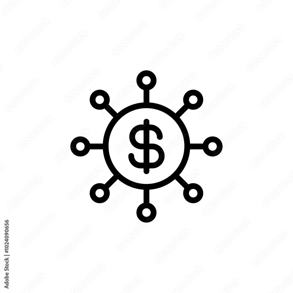 Diversified investment icon Outline vector for web ui Diversified investment icon Outline vector for web ui