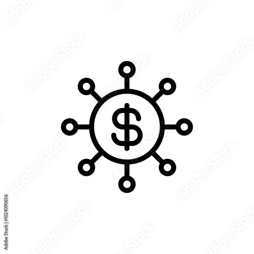 Diversified investment icon Outline vector for web ui