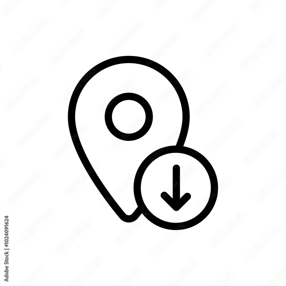Download GPS map location icon Outline vector for web ui Download GPS map location icon Outline vector for web ui