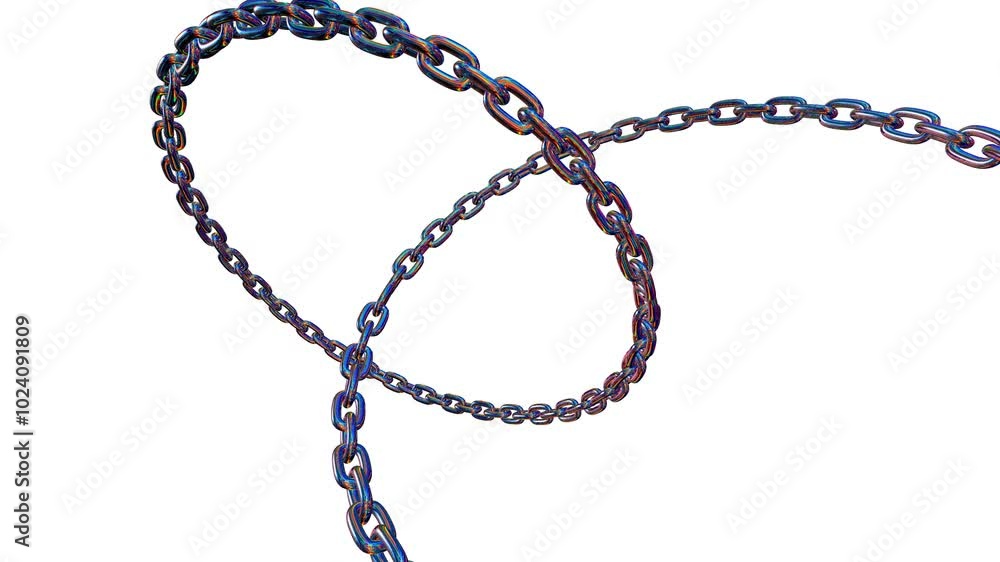 chain holographic isolated on white chain holographic isolated on white