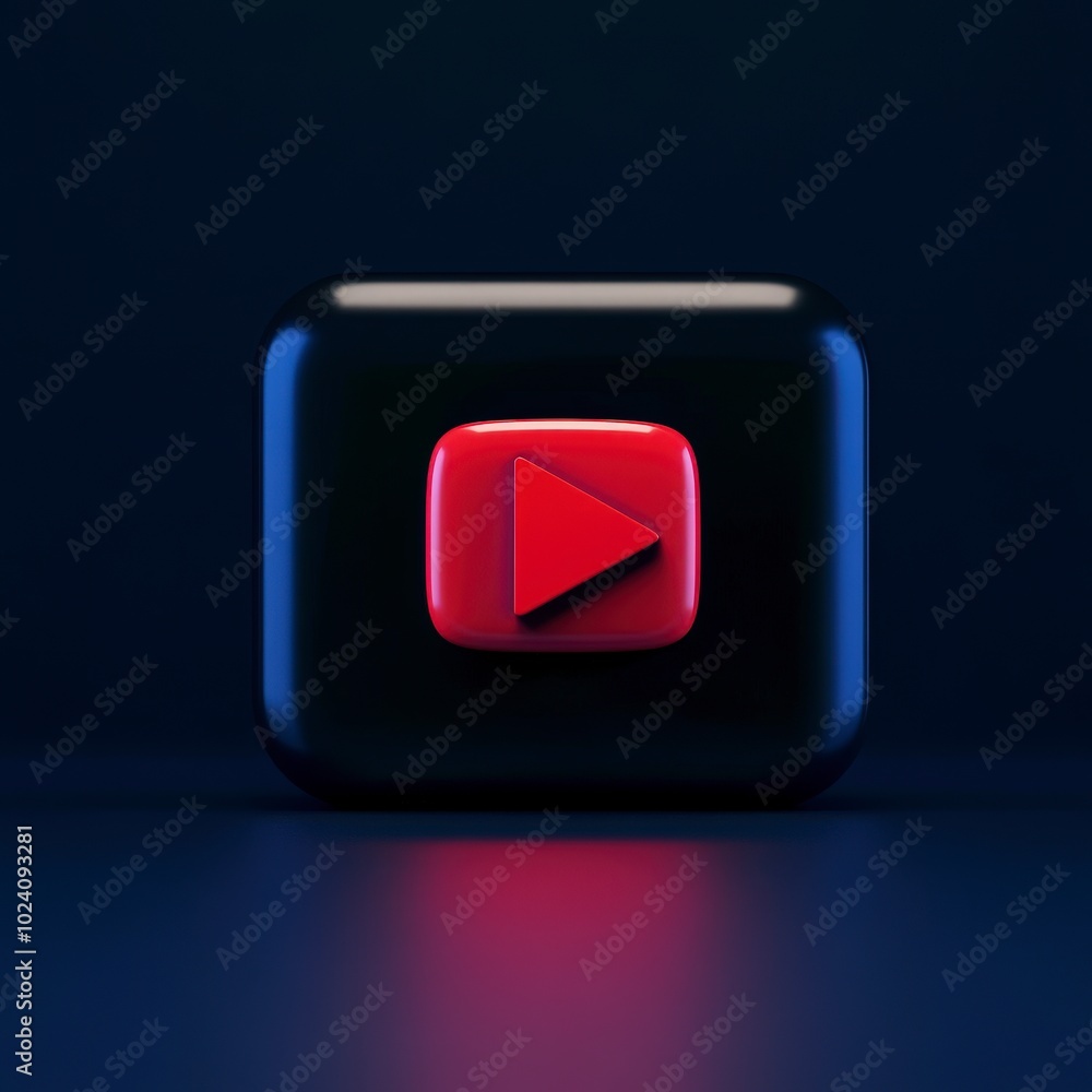 3d rendering of a play button symbol on a dark background 3d rendering of a play button symbol on a dark background