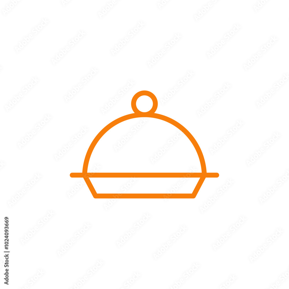Fototapeta premium Food Tray and Cover icon Outline vector for web ui
