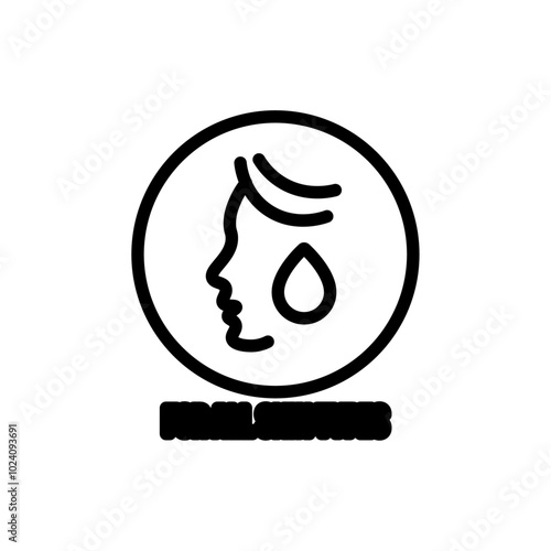 for all skin types icon Outline vector for web ui