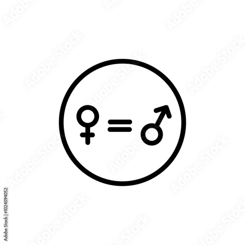 Gender equality icon Outline vector for web ui