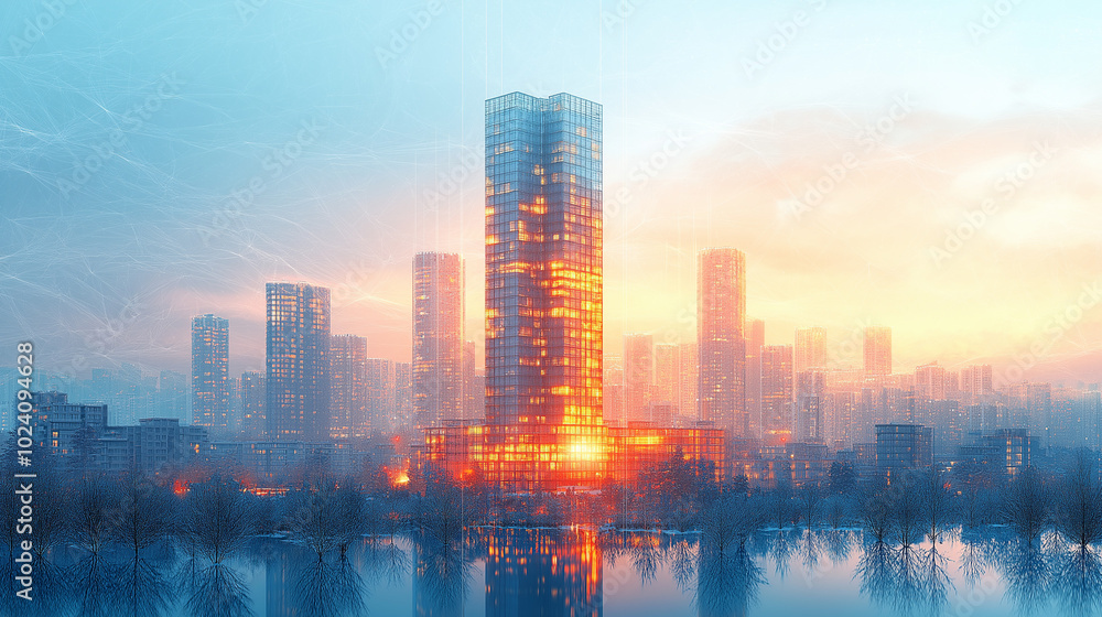 Fototapeta premium 高層マンションの建築予定イメージ