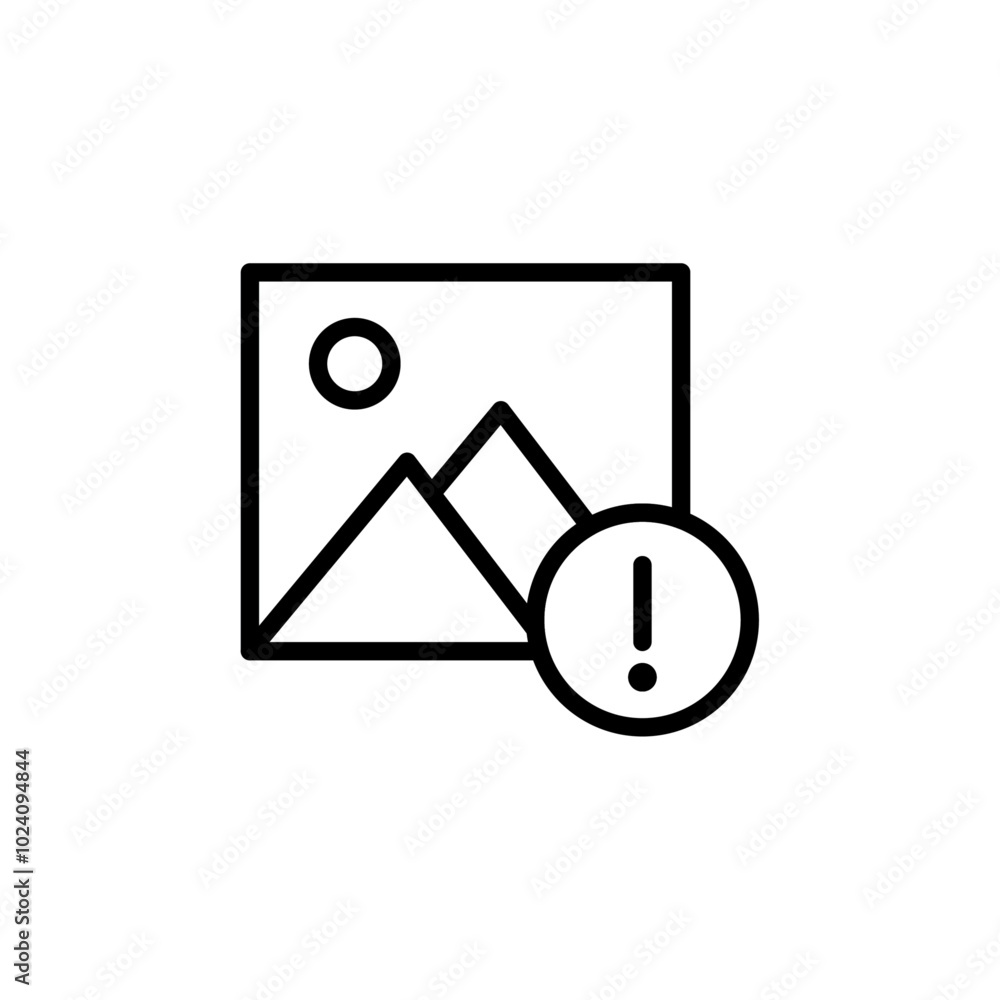 Image Error icon Outline vector for web ui Image Error icon Outline vector for web ui