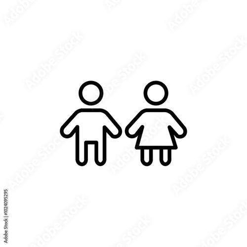 Kids or children icon Outline vector for web ui