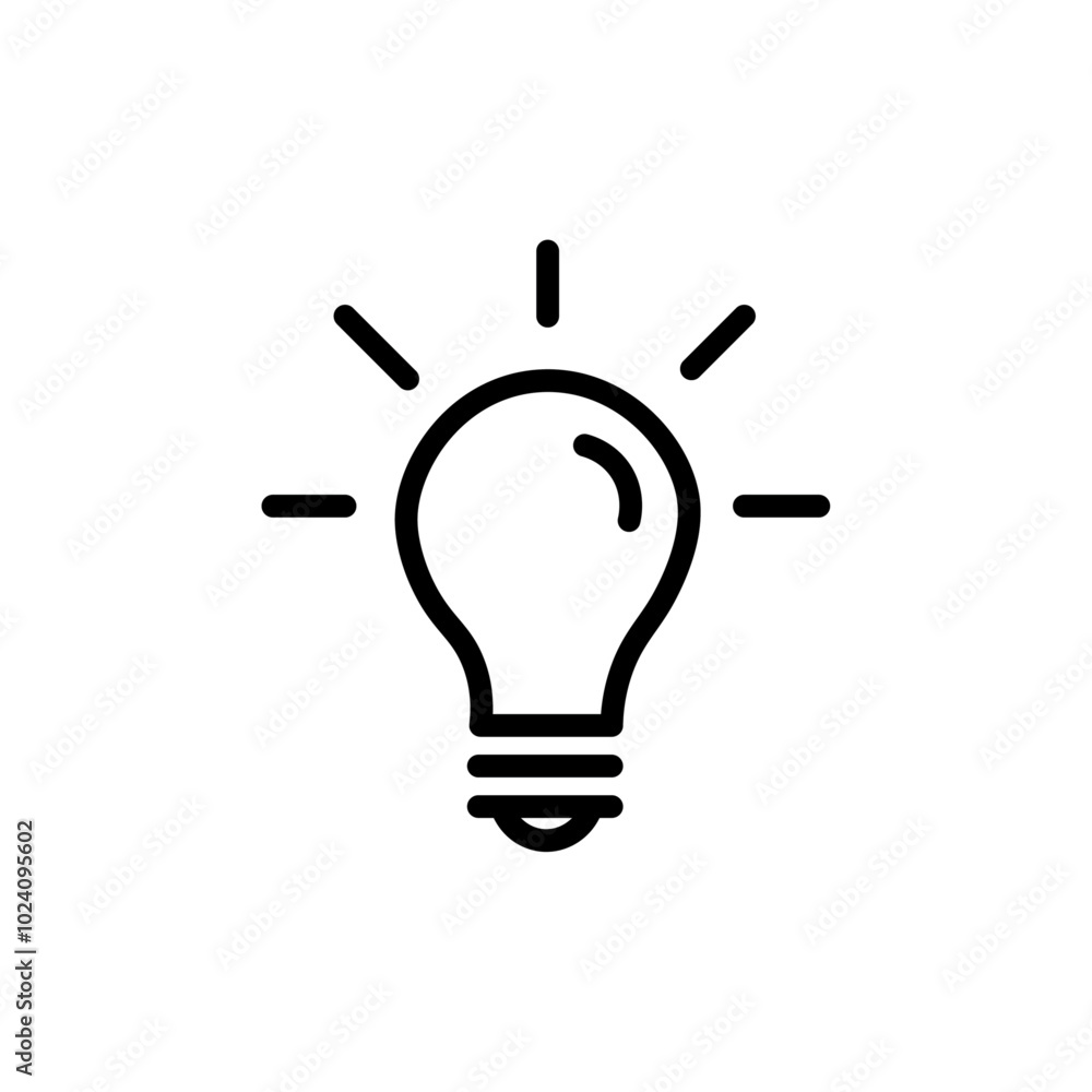 Led light bulb icon Outline vector for web ui Led light bulb icon Outline vector for web ui
