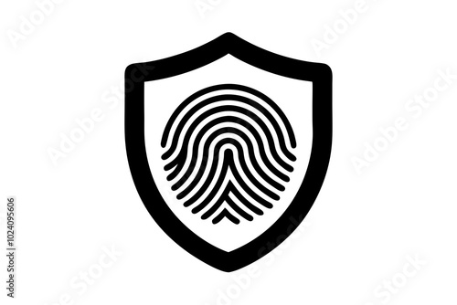 Biometric security icon | vector silhouette illustration on white background