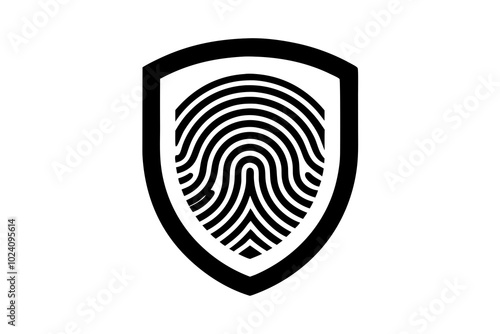 Biometric security icon | vector silhouette illustration on white background