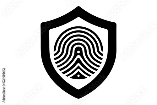 Biometric security icon | vector silhouette illustration on white background