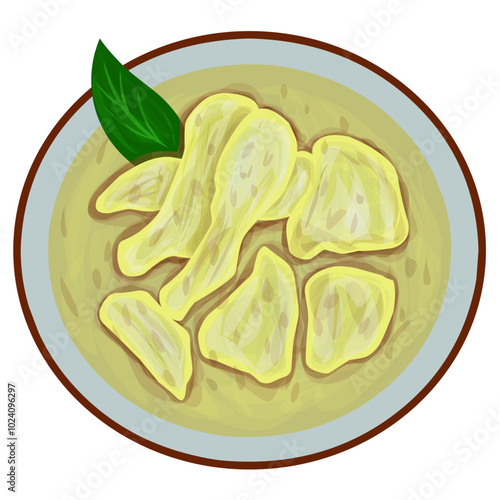 Chicken braised in coconut milk, opor ayam