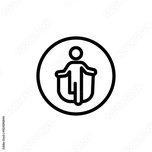 Man jumping with skipping rope icon Outline vector for web ui