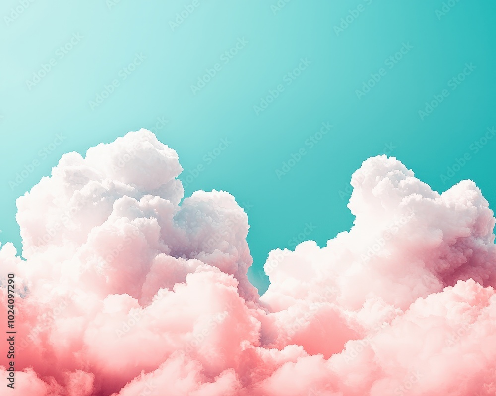 Abstract texture with soft, fluffy clouds in a pastel sky Abstract texture with soft, fluffy clouds in a pastel sky