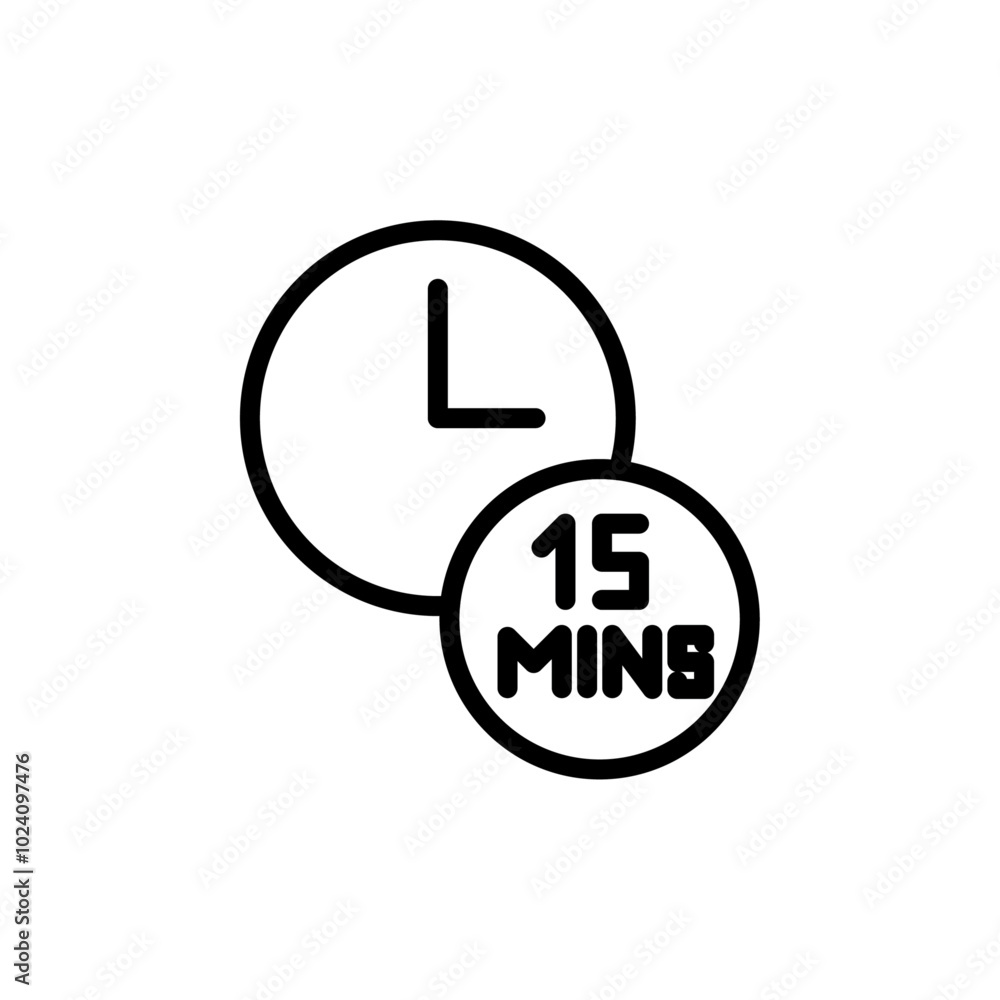 Minute timer icon Outline vector for web ui Minute timer icon Outline vector for web ui