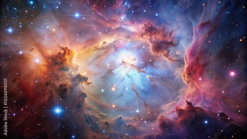 Fototapeta premium interstellar space dusts forming leading lines in the Lagoon Nebula