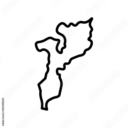 Mozambique map icon Outline vector for web ui