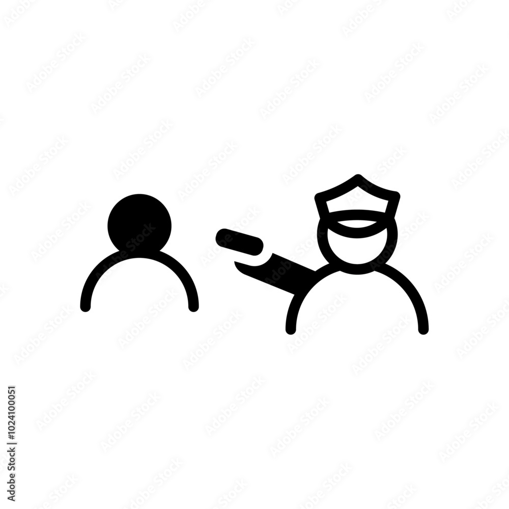 Obraz premium Police officer giving fine icon Outline vector for web ui