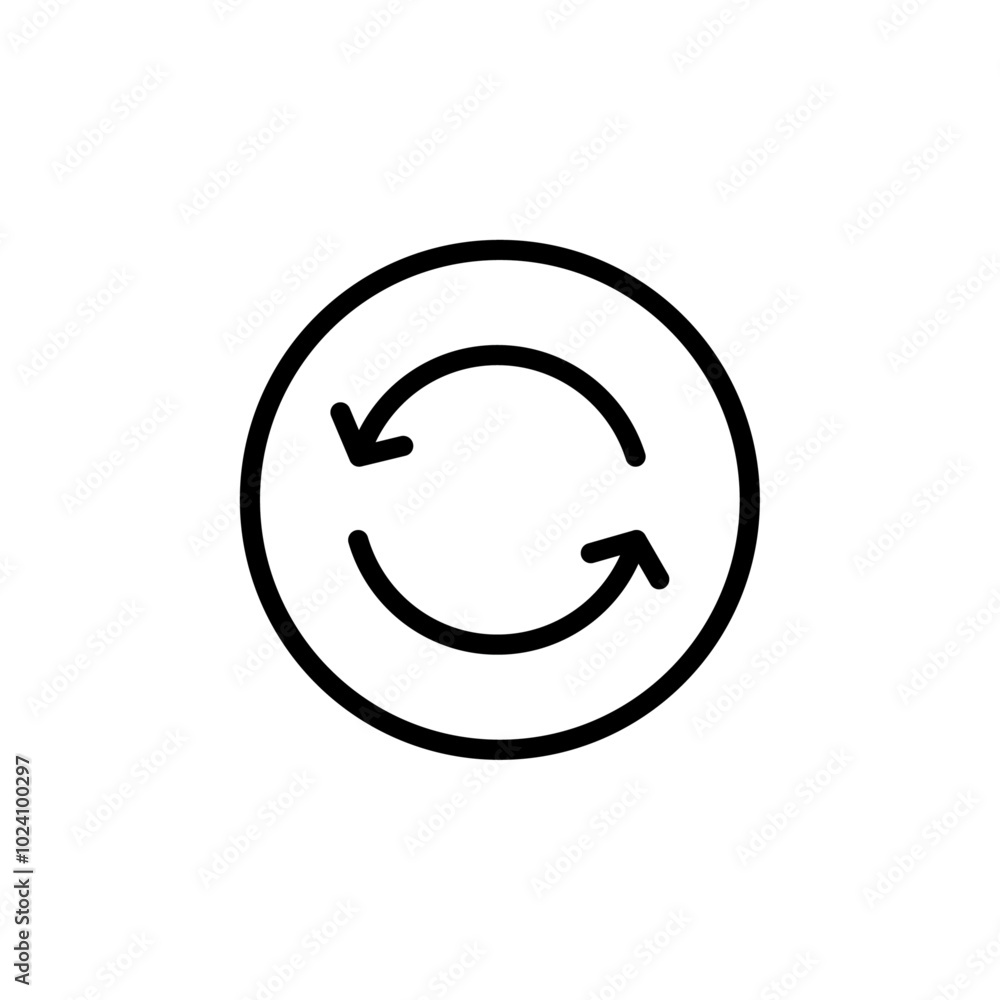 Refresh icon Outline vector for web ui Refresh icon Outline vector for web ui