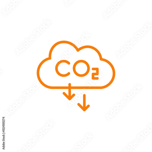 Reduce carbon dioxide co2 icon Outline vector for web ui