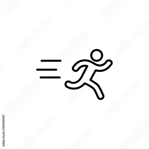 running Speed icon Outline vector for web ui