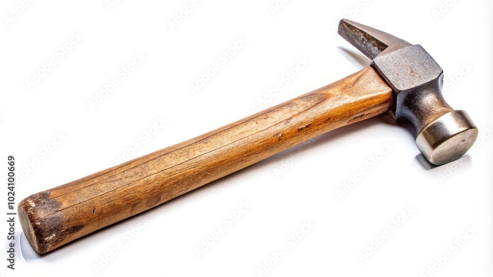 Iron hammer isolated on white background aerial view Iron hammer isolated on white background aerial view