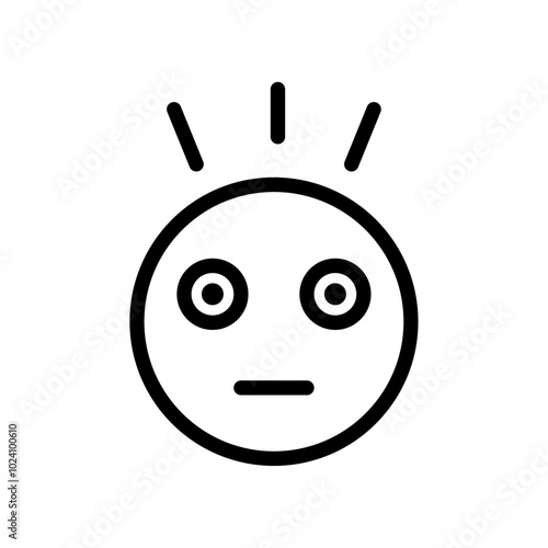 Shocked face icon Outline vector for web ui