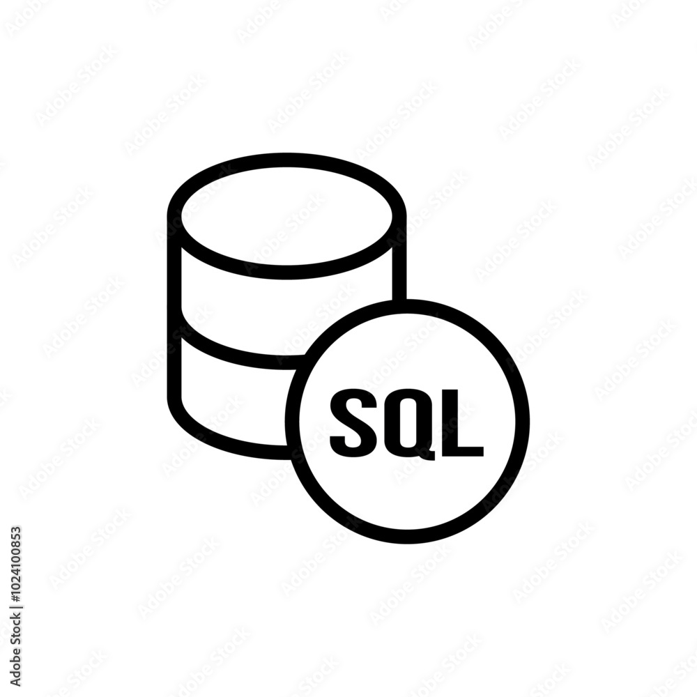 SQL server icon Outline vector for web ui SQL server icon Outline vector for web ui