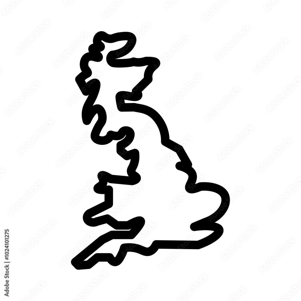 United Kingdom map icon Outline vector for web ui United Kingdom map icon Outline vector for web ui