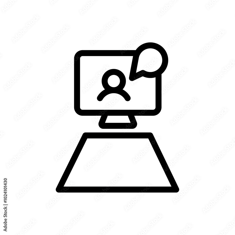 Video conference icon Outline vector for web ui Video conference icon Outline vector for web ui