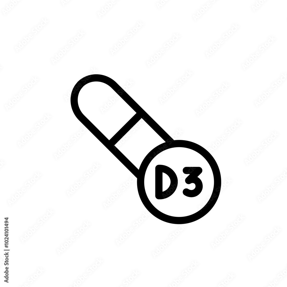 Vitamin D3 icon Outline vector for web ui Vitamin D3 icon Outline vector for web ui