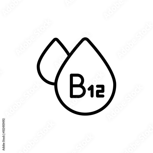 Vitamin B12 drop icon Outline vector for web ui