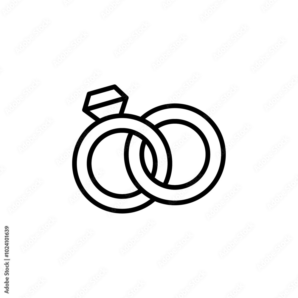 Wedding ring icon Outline vector for web ui Wedding ring icon Outline vector for web ui