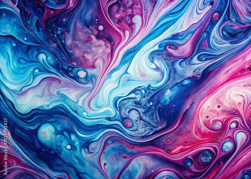 Ethereal fluid art featuring mesmerizing swirls of blue, pink, and purple, creating a dreamlike marbled pattern ideal for captivating stock Ethereal fluid art featuring mesmerizing swirls of blue, pink, and purple, creating a dreamlike marbled pattern ideal for captivating stock