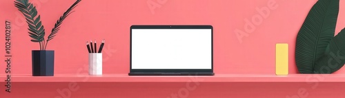 Flat design of expense receipts and a financial planning notebook, cartoon flat design, long shot.