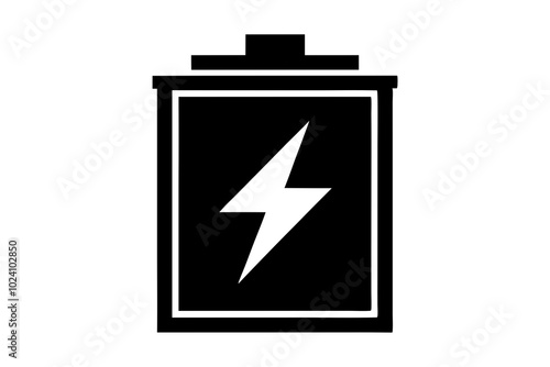 Design a flat battery icon vector | vector silhouette illustration on white background