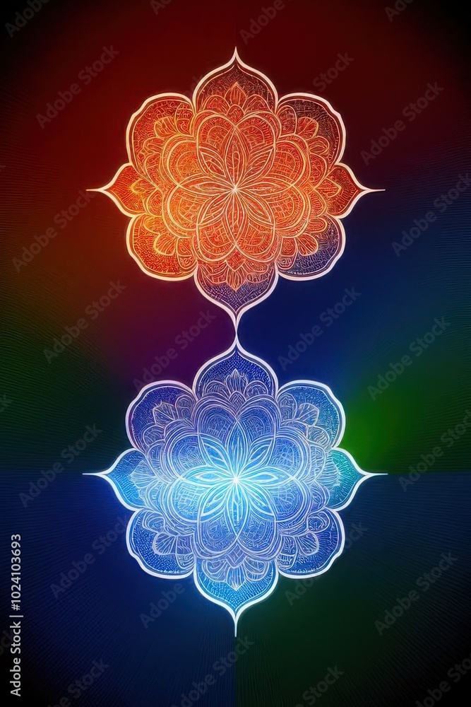 Obraz premium colorful Flower of Life wallpaper