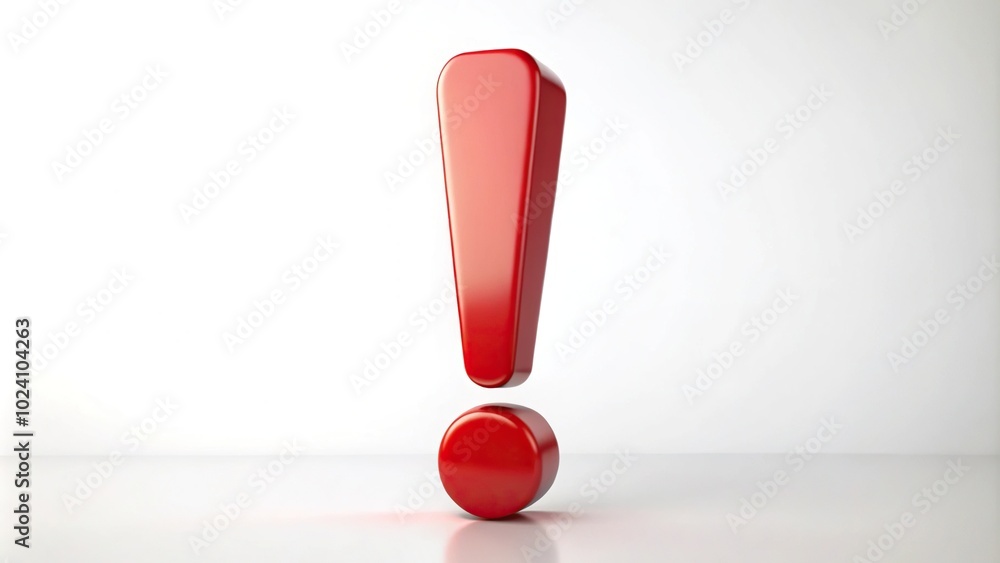 isolated red exclamation mark on white background isolated red exclamation mark on white background