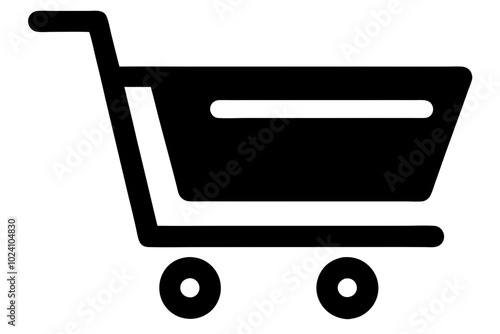 Design a flat cart icon for shopping | vector silhouette illustration on white background