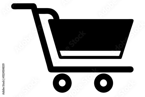 Design a flat cart icon for shopping | vector silhouette illustration on white background