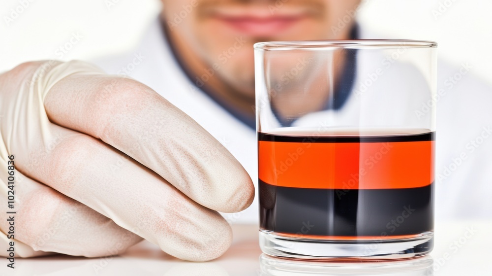Laboratory Experiment with Liquid in Glass Container Laboratory Experiment with Liquid in Glass Container