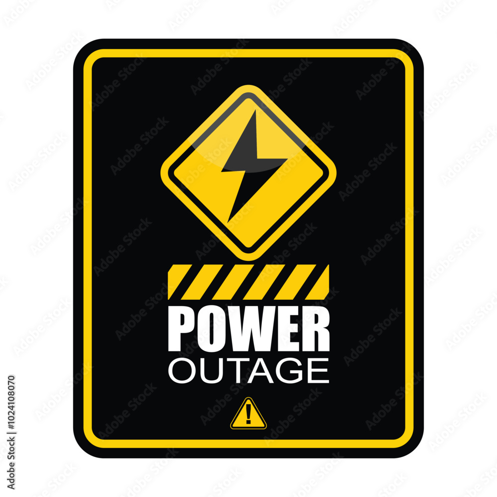 Obraz premium Warning, Power Outage, sign vector