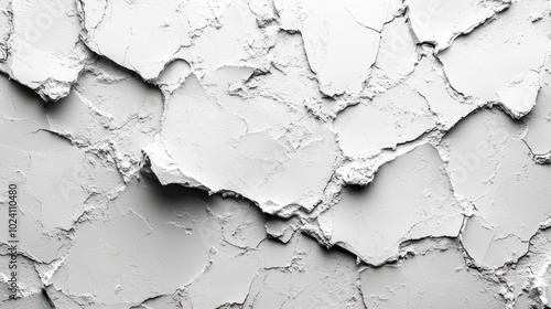 Cracked white surface with a textured appearance, suitable for backgrounds or design elements.