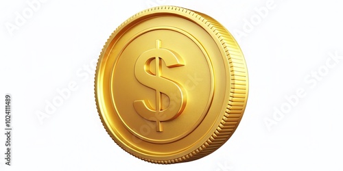 Gold Coin Animation Featuring Dollar Sign for Finance, Savings, Investment, and Business Concepts in a Dynamic Visual photo